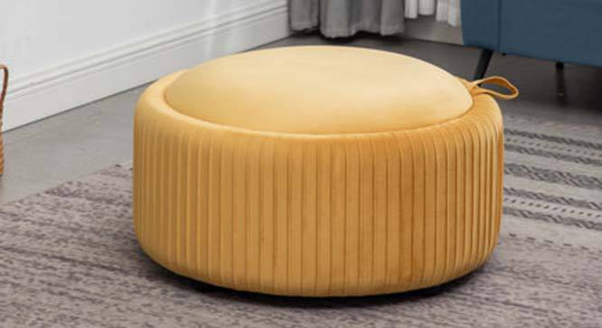 Loofy Ottoman with Strage Color in Black (Yellow) by Urban Ladder - Front View Design 1 - 856053