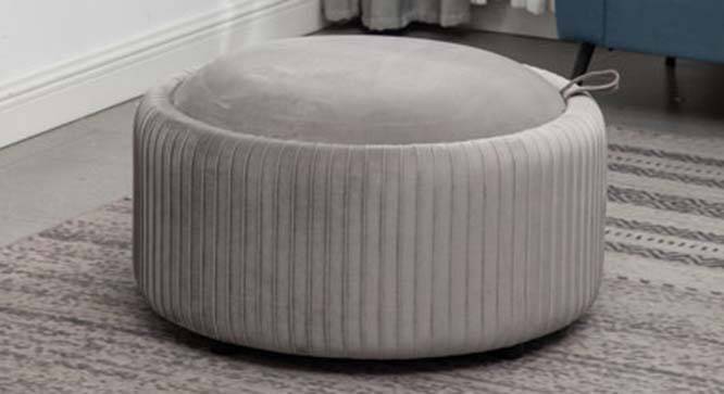 Loofy Ottoman with Strage Color in Black (Grey) by Urban Ladder - Front View Design 1 - 856059
