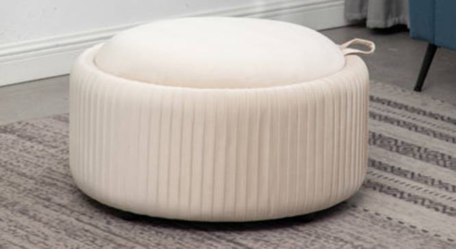 Loofy Ottoman with Strage Color in Black (Cream) by Urban Ladder - Front View Design 1 - 856063