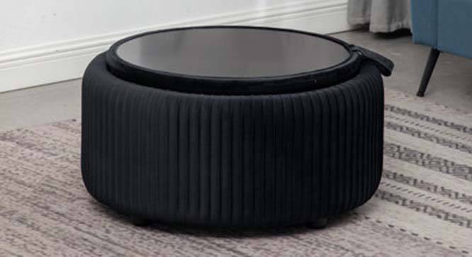 Loofy Ottoman with Strage Color in Black (Black) by Urban Ladder - Front View Design 1 - 856066