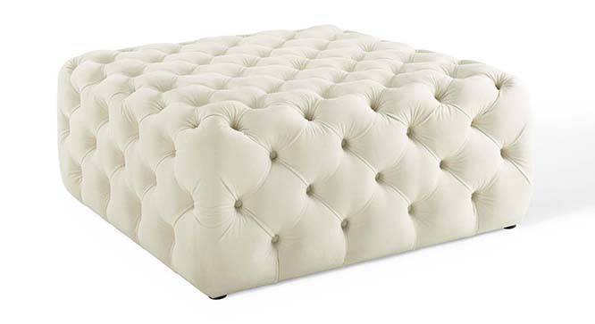 Leonex Ottoman Color in White (White) by Urban Ladder - Front View Design 1 - 856111