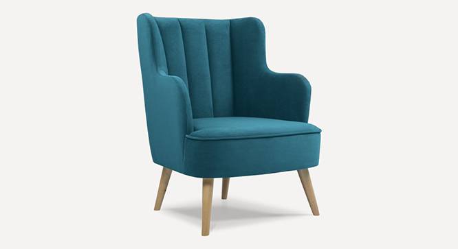 Lerrot Accent chair Velvet in Beige Color (Teal Blue) by Urban Ladder - Front View Design 1 - 856125