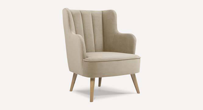 Lerrot Accent chair Velvet in Beige Color (Beige) by Urban Ladder - Front View Design 1 - 856131