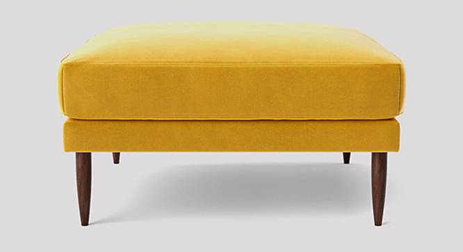Kalmar  Ottoman Color in Dark Grey (Yellow) by Urban Ladder - Design 1 Side View - 856160