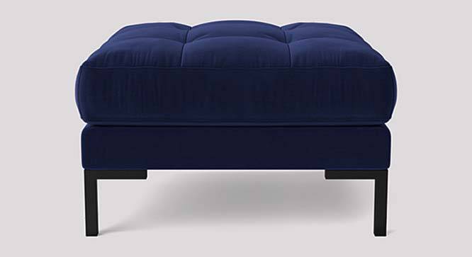 Lano Ottoman Color in Dark Grey (Navy Blue) by Urban Ladder - Design 1 Side View - 856195