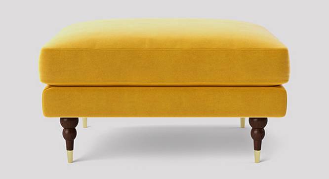 Charlbury Ottoman Color in T Blue (Yellow) by Urban Ladder - Design 1 Side View - 856197