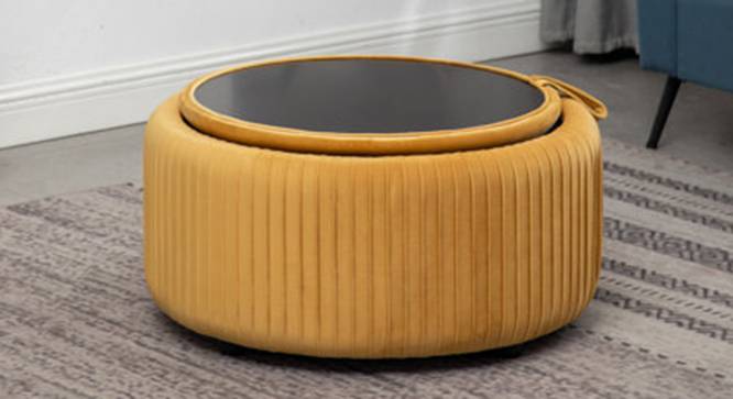 Loofy Ottoman with Strage Color in Black (Yellow) by Urban Ladder - Design 1 Side View - 856212