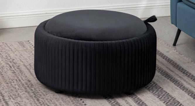 Loofy Ottoman with Strage Color in Black (Black) by Urban Ladder - Design 1 Side View - 856233