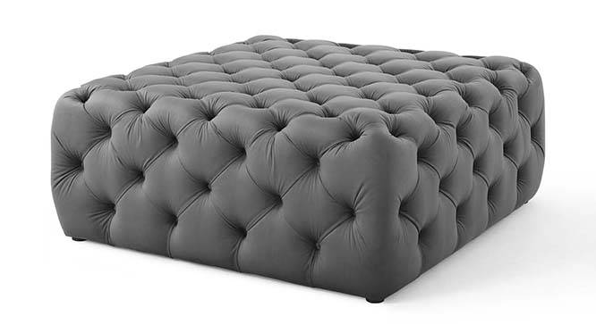 Leonex Ottoman Color in White (Grey) by Urban Ladder - Design 1 Side View - 856283