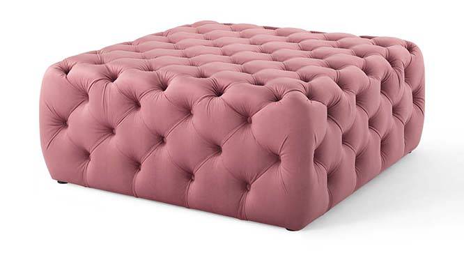 Leonex Ottoman Color in White (Pink) by Urban Ladder - Design 1 Side View - 856288