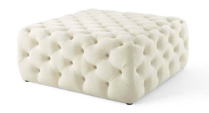 Leonex Ottoman Color in White (White) by Urban Ladder - Design 1 Side View - 856291