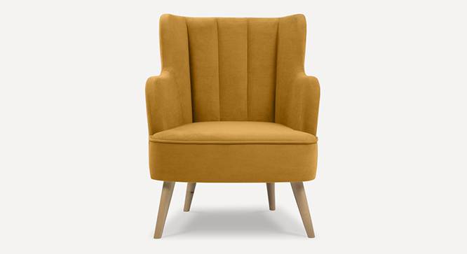 Lerrot Accent chair Velvet in Beige Color (Yellow) by Urban Ladder - Design 1 Side View - 856297