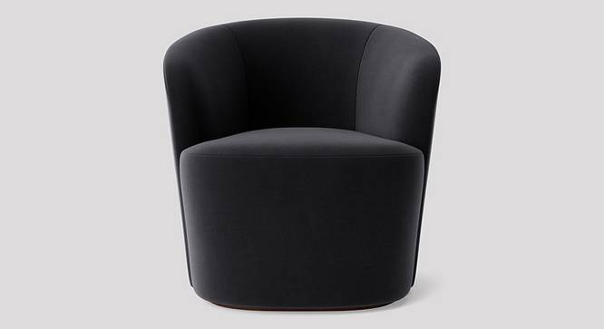 Aron Accent chair Velvet in Cream Color (Black) by Urban Ladder - Design 1 Side View - 856300