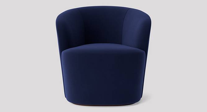 Aron Accent chair Velvet in Cream Color (Navy Blue) by Urban Ladder - Design 1 Side View - 856303
