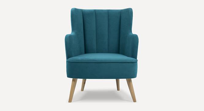 Lerrot Accent chair Velvet in Beige Color (Teal Blue) by Urban Ladder - Design 1 Side View - 856305