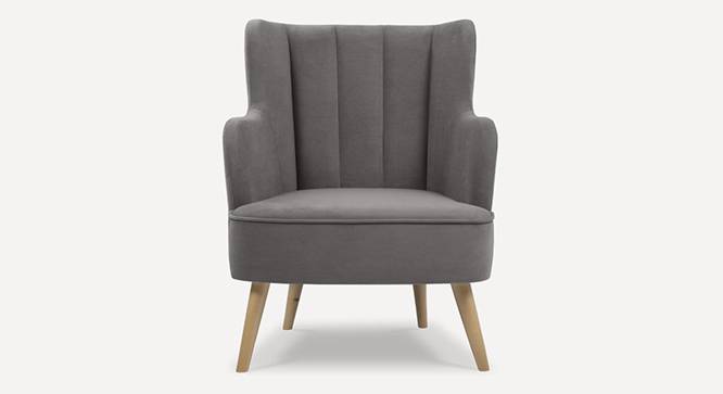 Lerrot Accent chair Velvet in Beige Color (Grey) by Urban Ladder - Design 1 Side View - 856310
