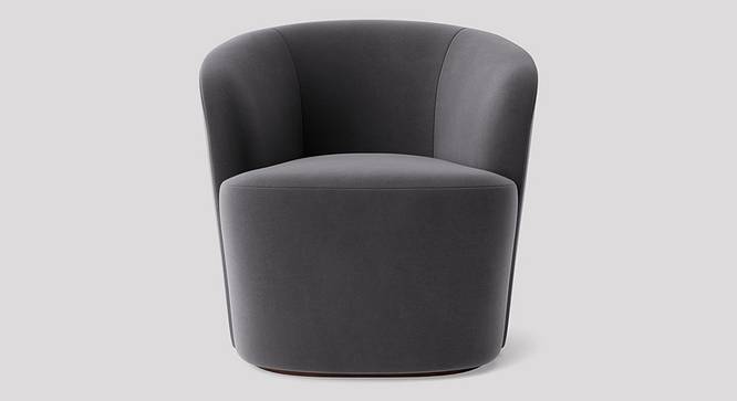 Aron Accent chair Velvet in Cream Color (Dark Grey) by Urban Ladder - Design 1 Side View - 856313