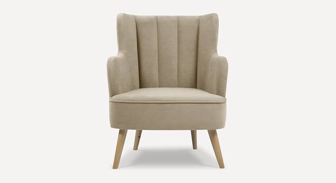 Lerrot Accent chair Velvet in Beige Color (Beige) by Urban Ladder - Design 1 Side View - 856314
