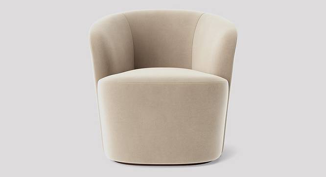 Aron Accent chair Velvet in Cream Color (Cream) by Urban Ladder - Design 1 Side View - 856316