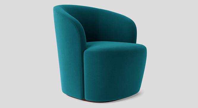 Aron Accent chair Velvet in Cream Color (Teal Blue) by Urban Ladder - Front View Design 1 - 856352
