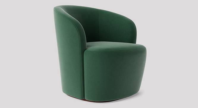 Aron Accent chair Velvet in Cream Color (Green) by Urban Ladder - Front View Design 1 - 856357
