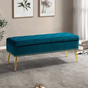 Ottomans In Gurgaon Design Kajana 2 Seater Ottoman with Storage Color in Orange (Teal Blue)