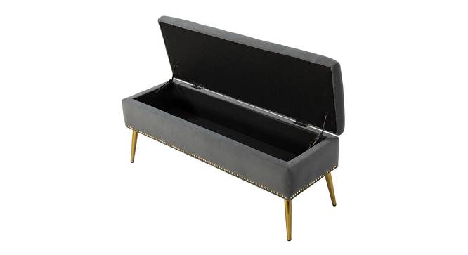Kajana 2 Seater Ottoman with Storage Color in Orange (Dark Grey) by Urban Ladder - Design 1 Side View - 856566
