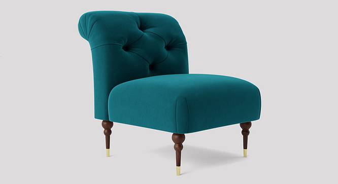 Tybalt Accent chair Velvet in Maroon Color (Teal Blue) by Urban Ladder - Front View Design 1 - 856584