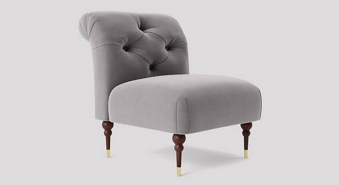 Tybalt Accent chair Velvet in Maroon Color (Grey) by Urban Ladder - Front View Design 1 - 856591