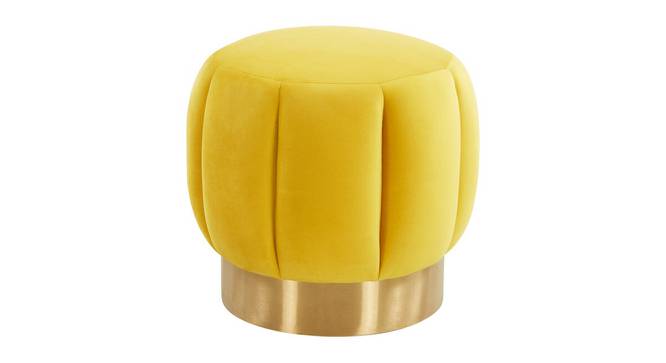 Gilbert Ottoman Color in Dark Grey (Yellow) by Urban Ladder - Design 1 Side View - 856595