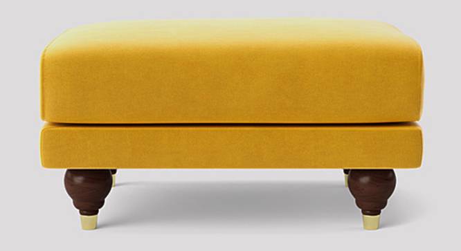 Weterlo Ottoman Color in Dark Grey (Yellow) by Urban Ladder - Design 1 Side View - 856666