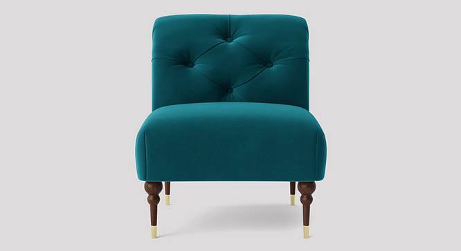 Tybalt Accent chair Velvet in Maroon Color (Teal Blue) by Urban Ladder - Design 1 Side View - 856711