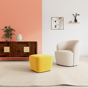 Ottoman Lounge Chair Urban Ladder Chairwale Wood And Polyester