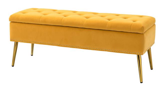 Kajana 2 Seater Ottoman with Storage Color in Orange (Yellow) by Urban Ladder - Front View Design 1 - 856738