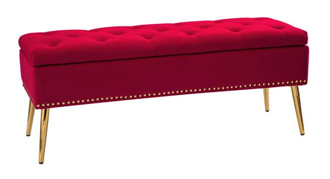 Kajana 2 Seater Ottoman with Storage Color in Orange (Maroon) by Urban Ladder - Front View Design 1 - 856739