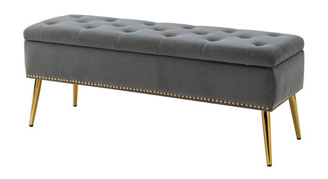Kajana 2 Seater Ottoman with Storage Color in Orange (Dark Grey) by Urban Ladder - Front View Design 1 - 856740