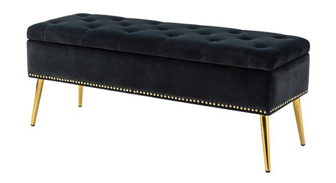 Kajana 2 Seater Ottoman with Storage Color in Orange (Black) by Urban Ladder - Front View Design 1 - 856743