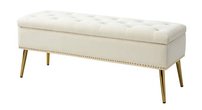 Kajana 2 Seater Ottoman with Storage Color in Orange (Cream) by Urban Ladder - Front View Design 1 - 856744