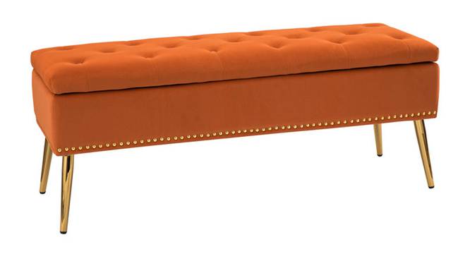 Kajana 2 Seater Ottoman with Storage Color in Orange (Orange) by Urban Ladder - Front View Design 1 - 856745