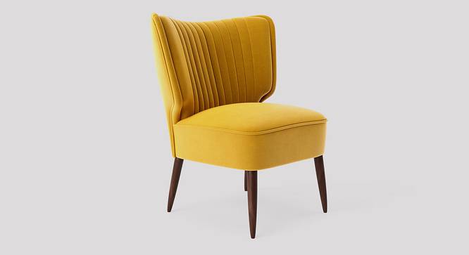 Duke Accent chair Velvet in Grey Color (Yellow) by Urban Ladder - Front View Design 1 - 856762