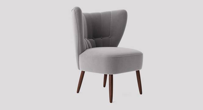 Fitz Accent chair Velvet in Maroon Color (Grey) by Urban Ladder - Front View Design 1 - 856770