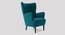 Ludwi Accent chair Velvet in Maroon Color (Teal Blue) by Urban Ladder - Front View Design 1 - 856914