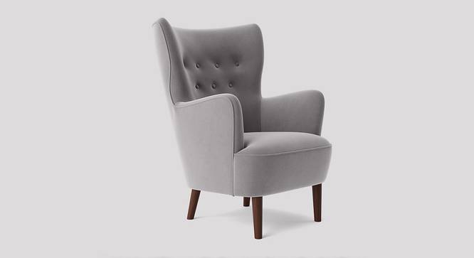 Ludwi Accent chair Velvet in Maroon Color (Grey) by Urban Ladder - Front View Design 1 - 856923