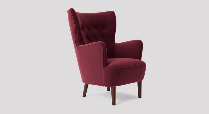 Ludwi Accent chair Velvet in Maroon Color (Maroon) by Urban Ladder - Front View Design 1 - 856925