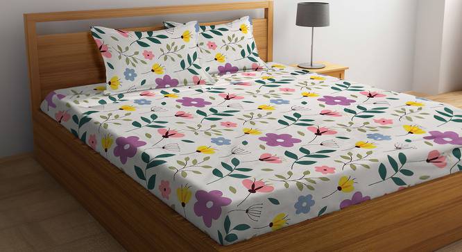 Double Bedsheet-KLBS-2037-Multi (King Size, Multicolor) by Urban Ladder - Front View Design 1 - 857249