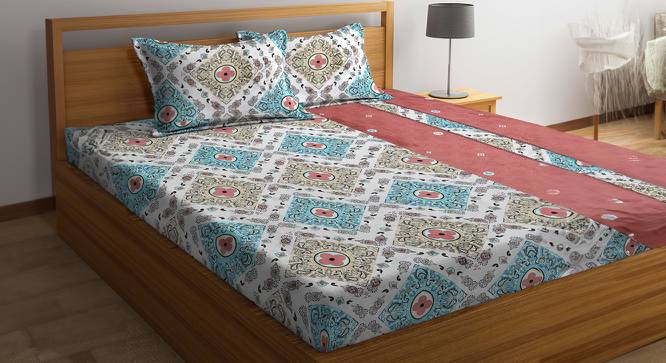 Double Bedsheet-KLBS-2038-Multi (King Size, Multicolor) by Urban Ladder - Front View Design 1 - 857250