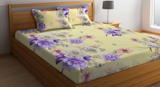 Double Bedsheet-KLBS-2066-Yellow (Yellow, Queen Size) by Urban Ladder - Front View Design 1 - 857339