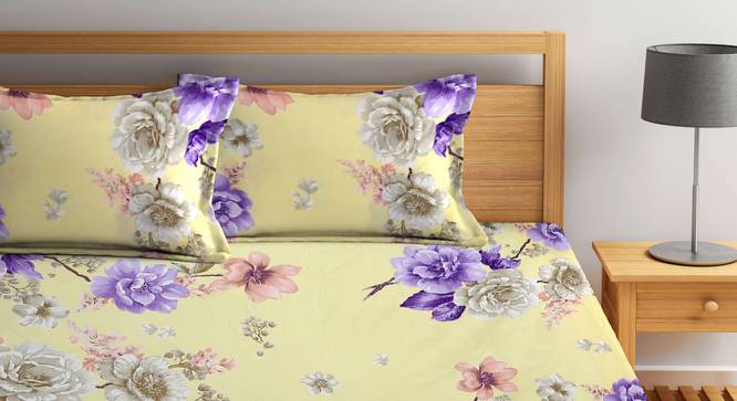 Double Bedsheet-KLBS-2066-Yellow (Yellow, Queen Size) by Urban Ladder - Design 1 Side View - 857450