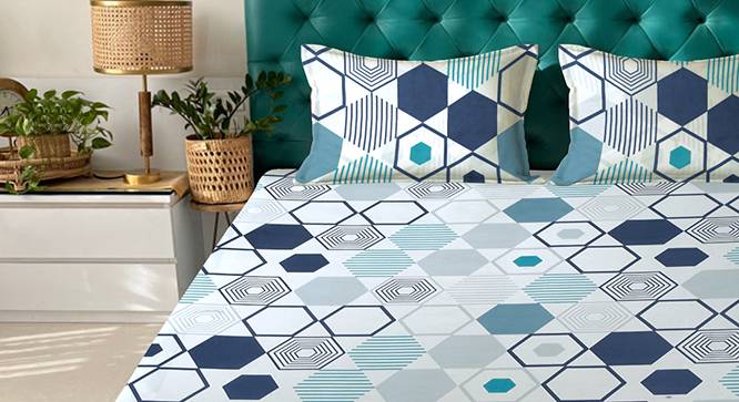 Double Bedsheet-KLBS-2166-Multi (Queen Size, Multicolor) by Urban Ladder - Design 1 Side View - 857501