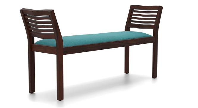 Latt Upholstered Bench (Mahogany Finish, With Blue Upholstery Configuration) by Urban Ladder - Cross View Design 1 - 85751